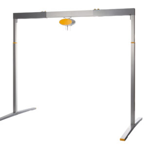 Free-standing rail system, room covering