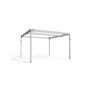 Free-standing rail system, room covering, length and height adjustable