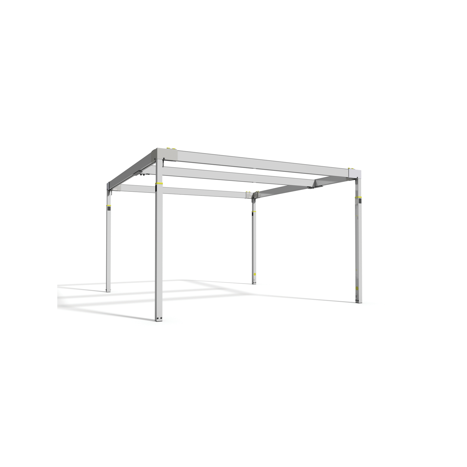 Free-standing rail system, room covering, length and height adjustable